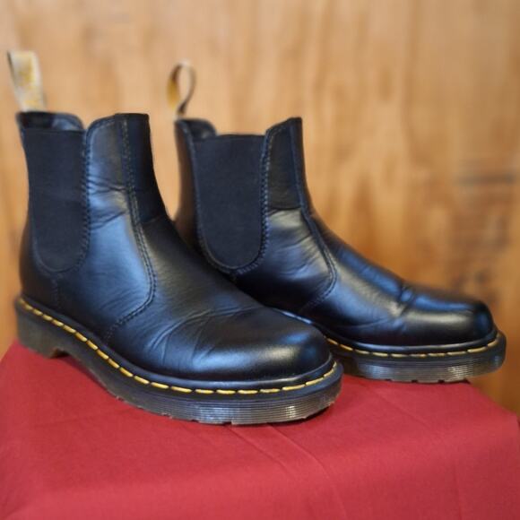 Dr. Martens Shoes - Doc Martens Boots Women's 7 Vegan Chelsea Ankle Black Punk London England Grunge